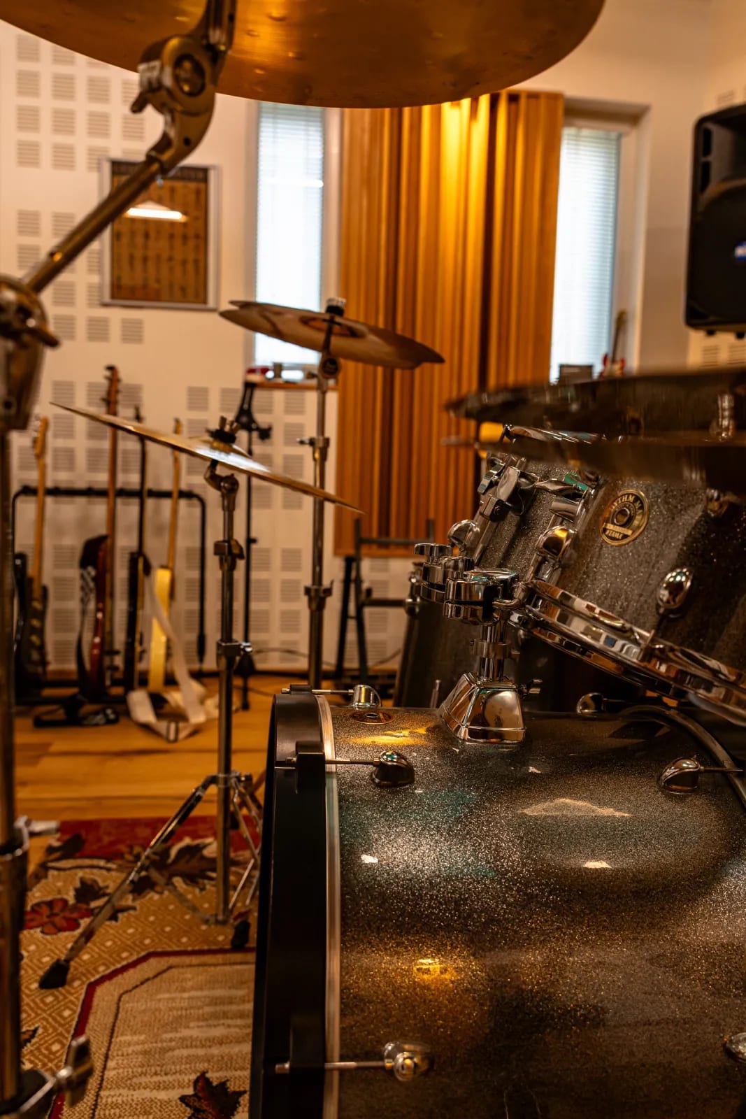 Drum kit in the live room